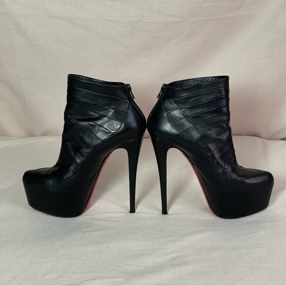 Christian Louboutin Black Amor 160 Nappa Leather Booties 38.5
